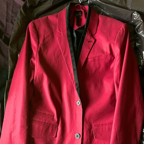 Men’s Slim Fit Burgundy Blazer - Picture 1 of 4